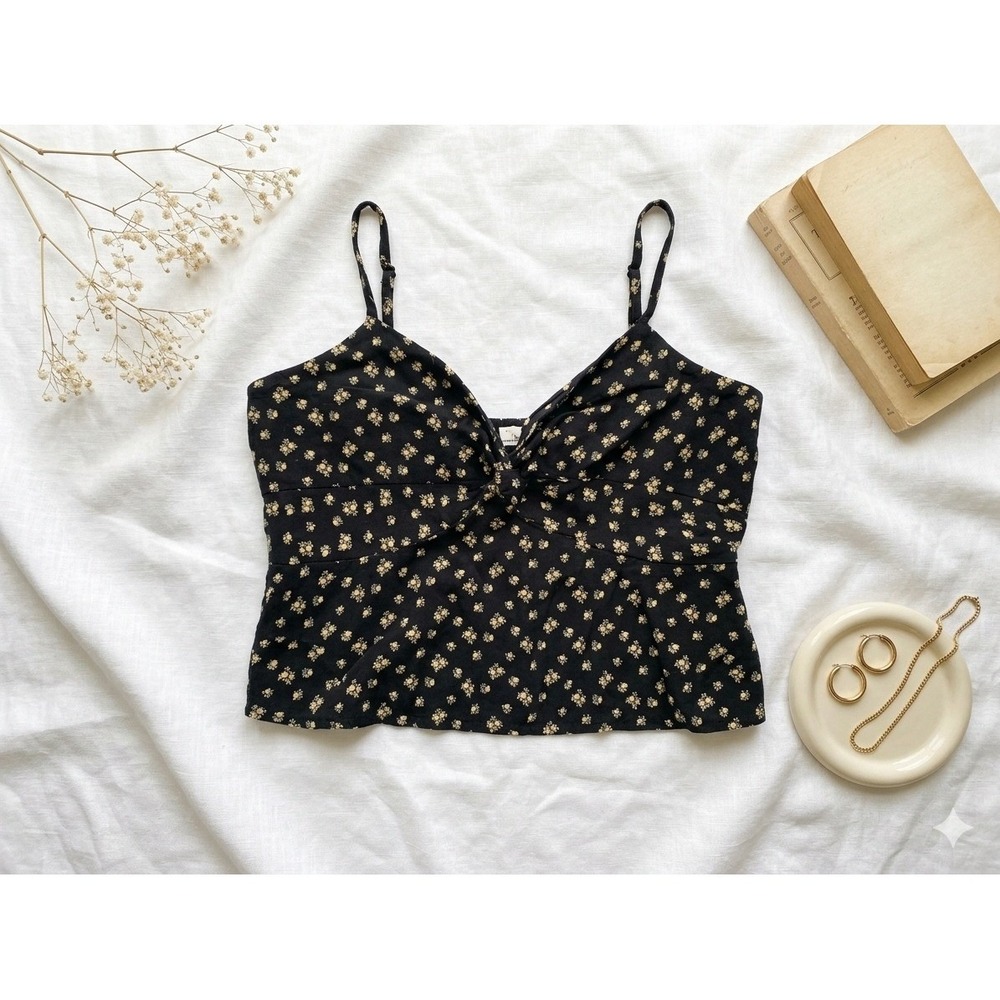 American‎ Eagle Coquette Floral Tie-Front Camisole Cami Top Women's Large